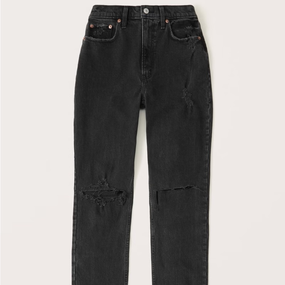 abercrombie 90s straight ultra high rise curve love jeans
